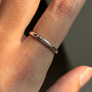 Starlight sterling silver ring with mossanite stones. Size 7.